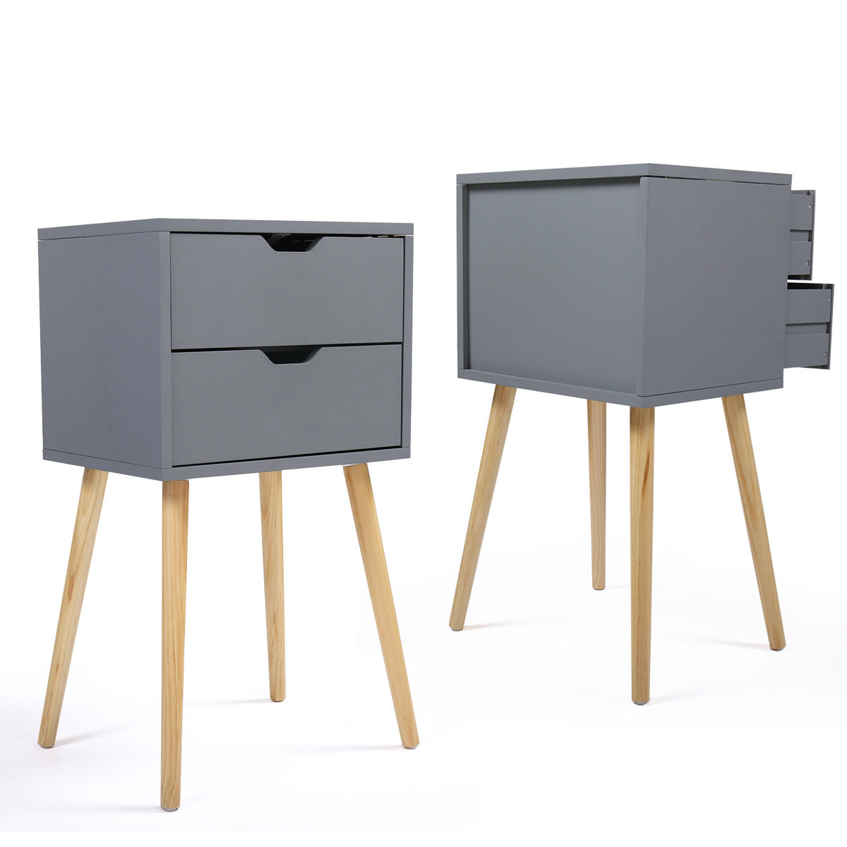 Double drawer bedside table