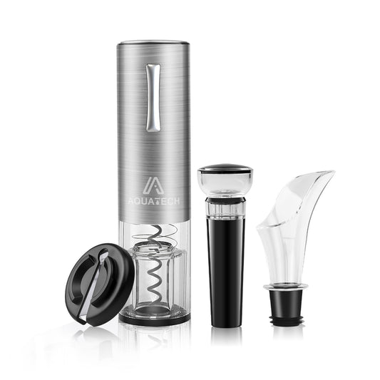 Electric Wine opener set Wine Gift Set,4 in 1 set,Includes Stainless Steel Electric wine opener,Pourer,Vacuum stopper,Foil cutter&Charging Line