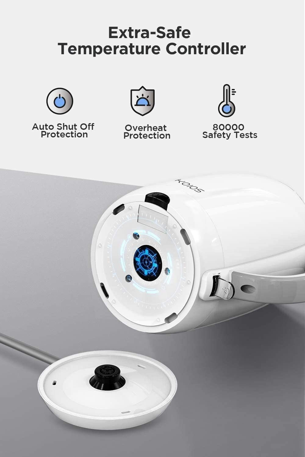 Stainless Steel Hot Water Boiler, Cool Touch Anti-Scald Double Wall Electric Tea Kettle