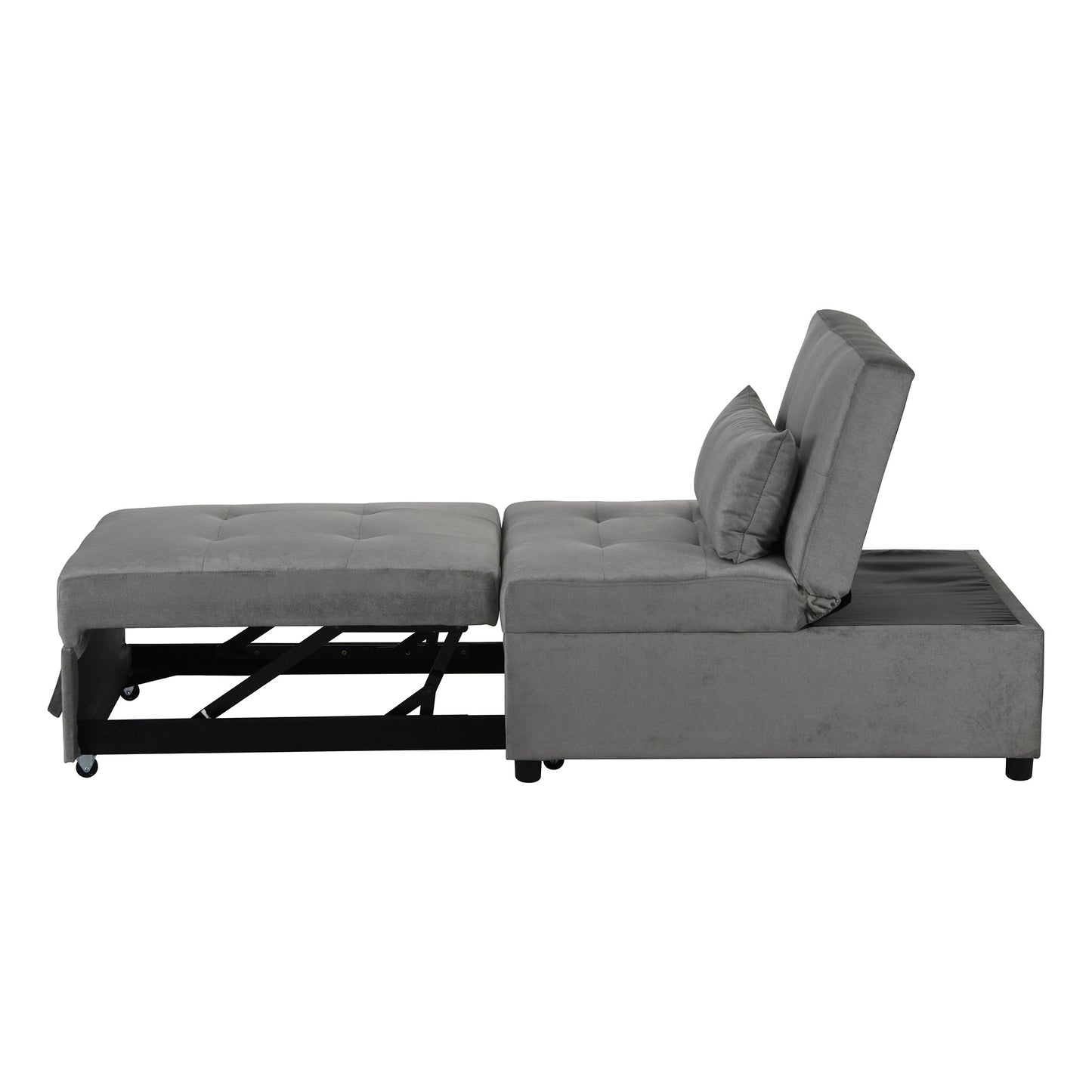 Folding Ottoman Sofa Bed Gray
