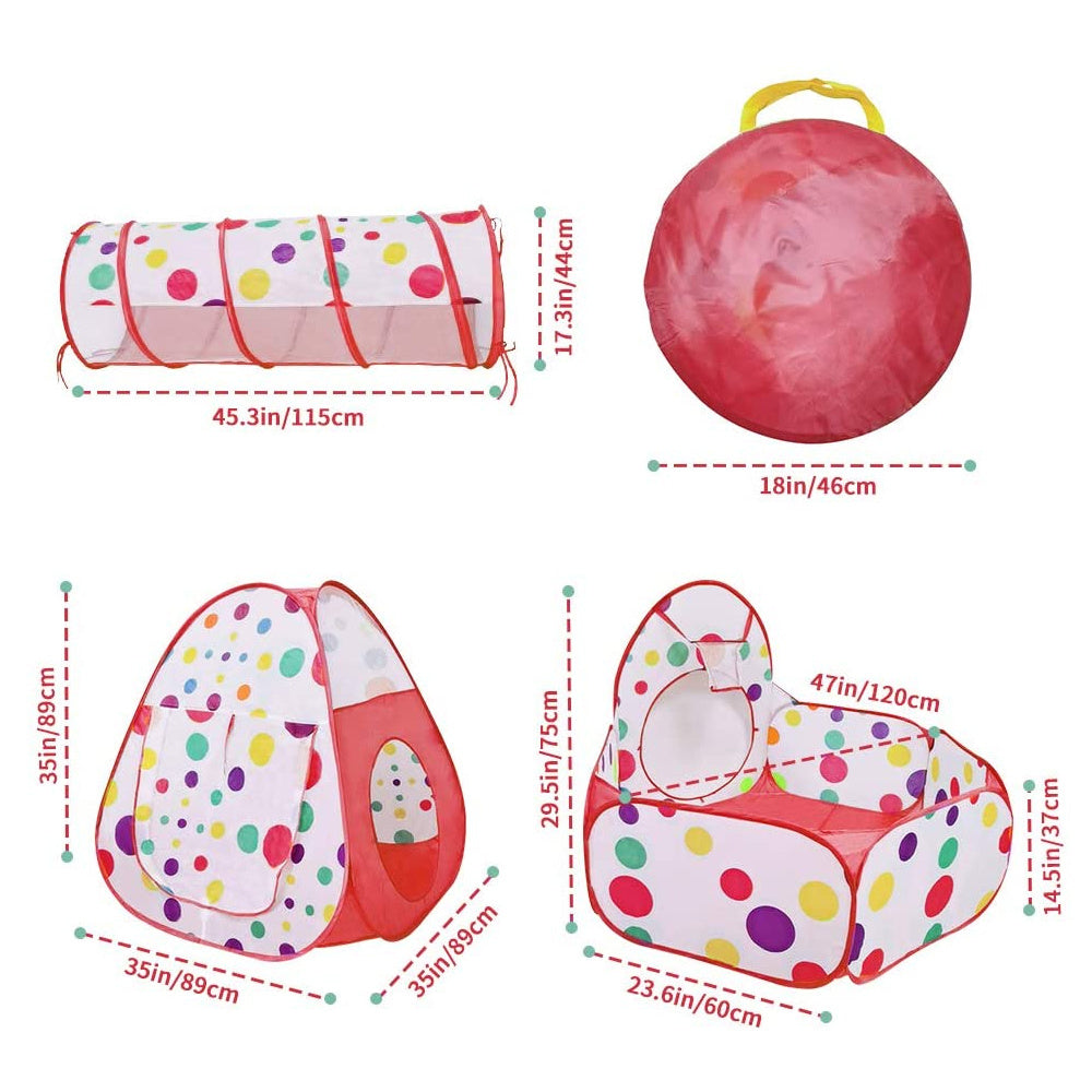 Play Tent Set and Kids Tent with Tunnel