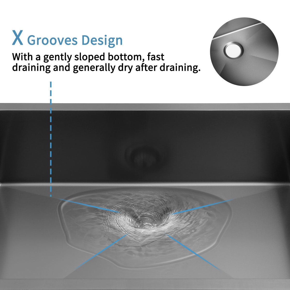 Farmhouse Sink 33 inch Black Kitchen Sink Stainless Steel 10 inch deep