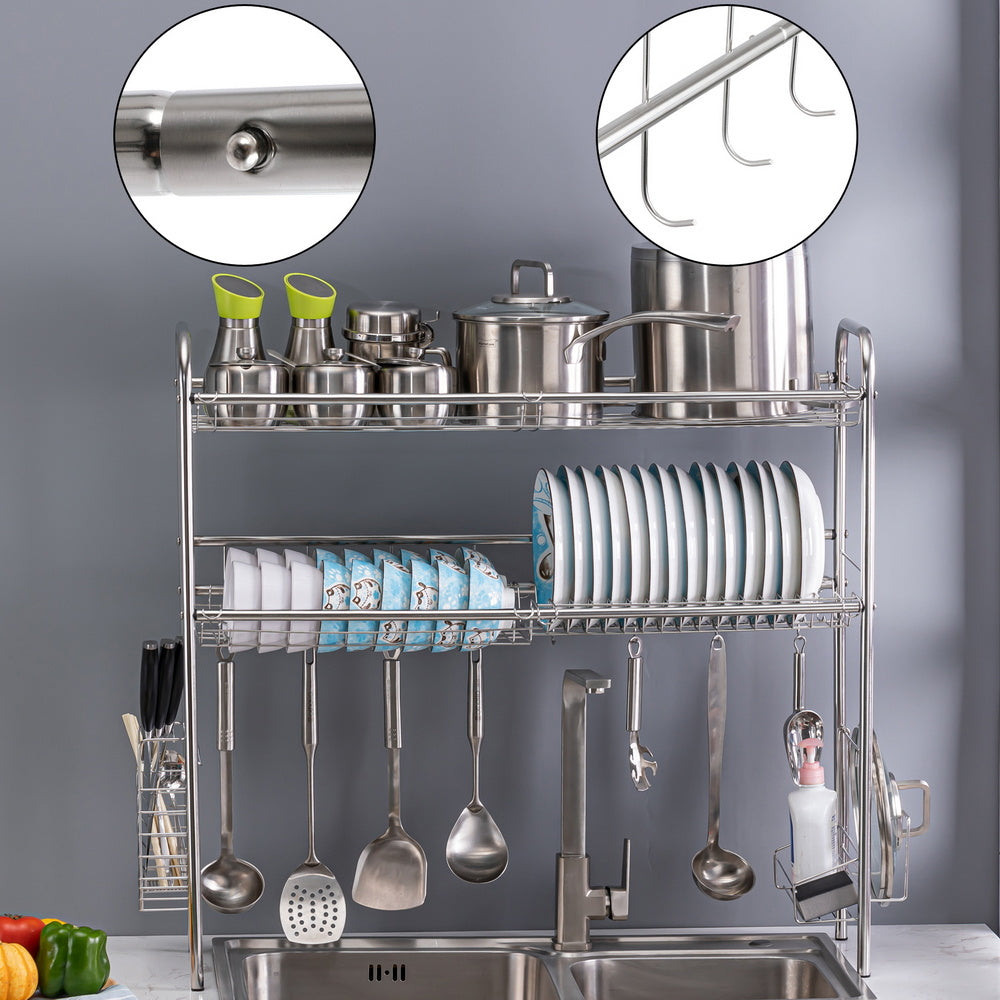 Over Sink Dish Rack, 2 Tier Stainless Steel Dish Rack