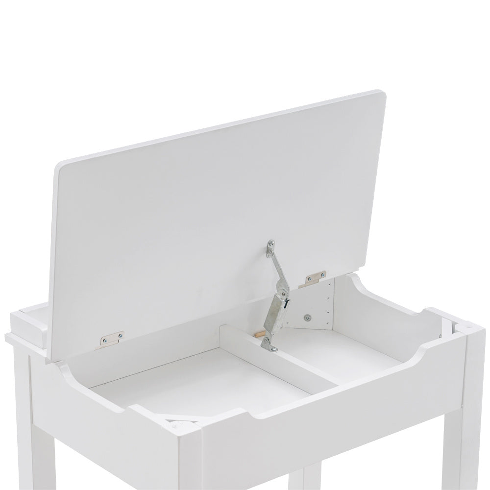 MDF White Children's Study Table and Chair Set