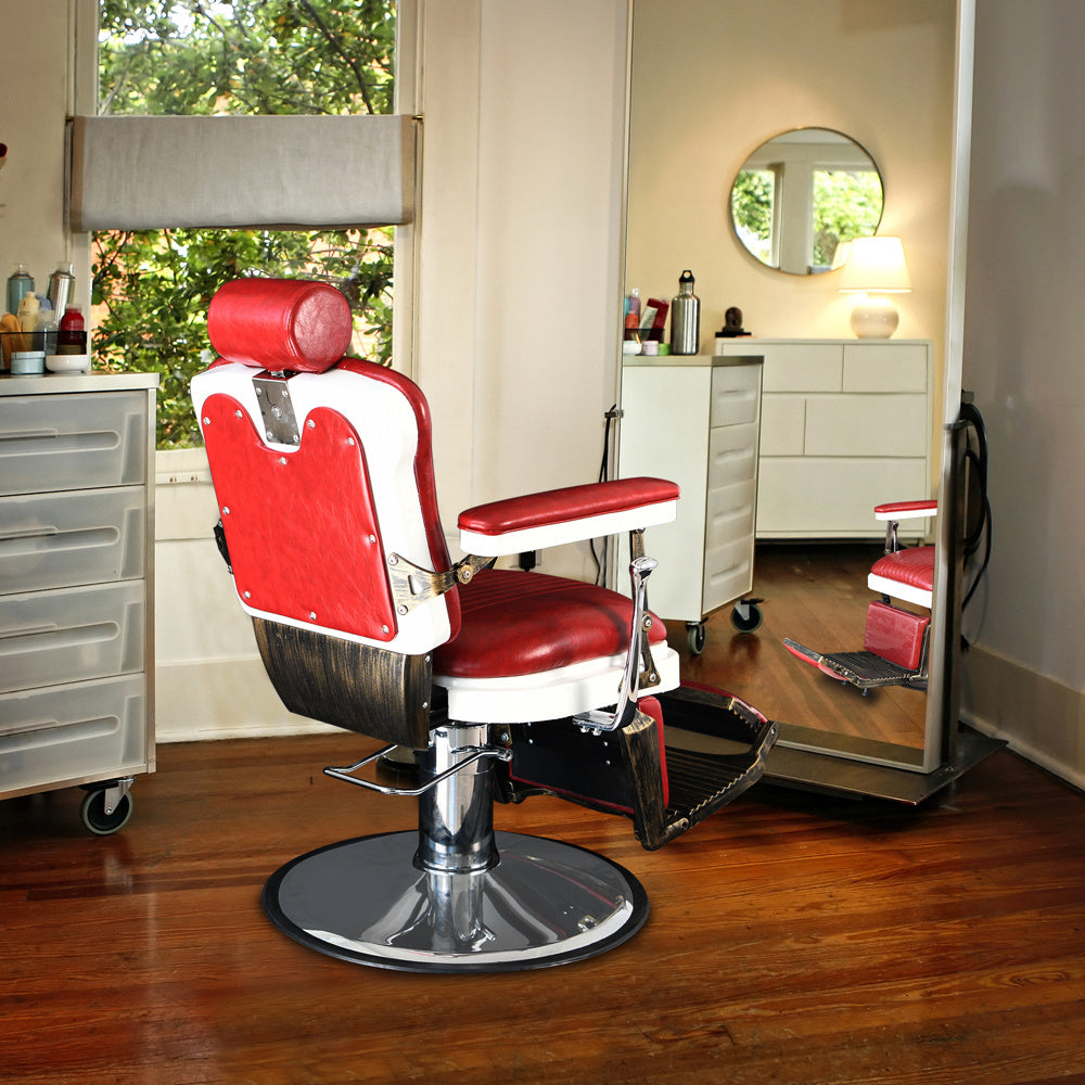 PVC Leather Cover ABS Armrest Shell Disc Extra Large Pump Retractable Barber Chair