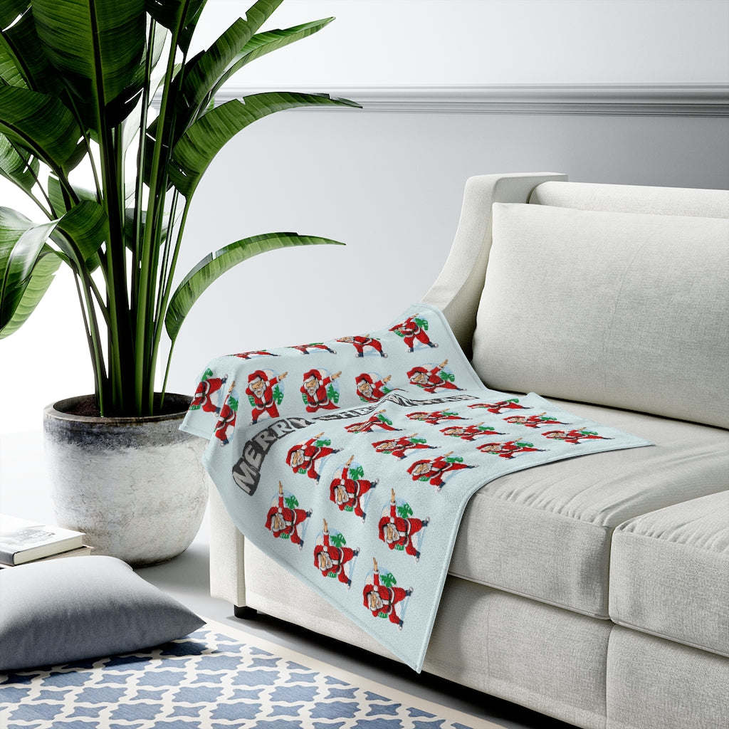 Santa Dabbing Velveteen Plush Blanket