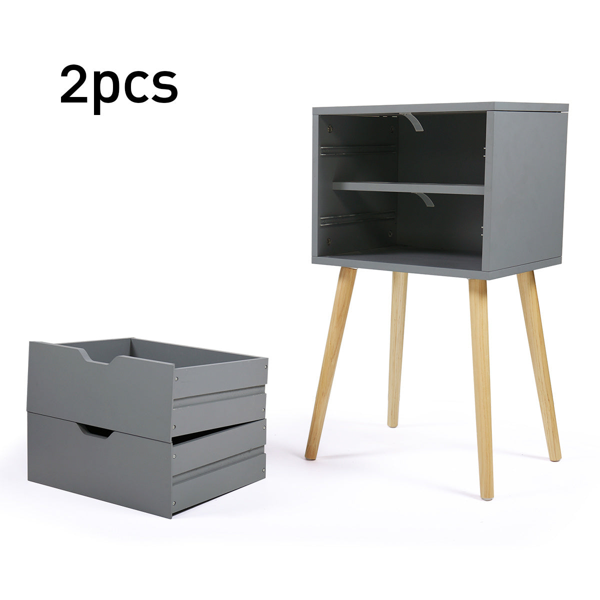 Double drawer bedside table