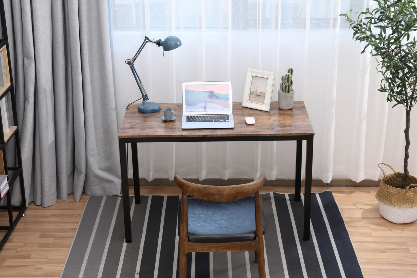 Computer Desk 47.2" for Home Office, Sturdy Writing Desk Study Table Gaming Table (Brown)
