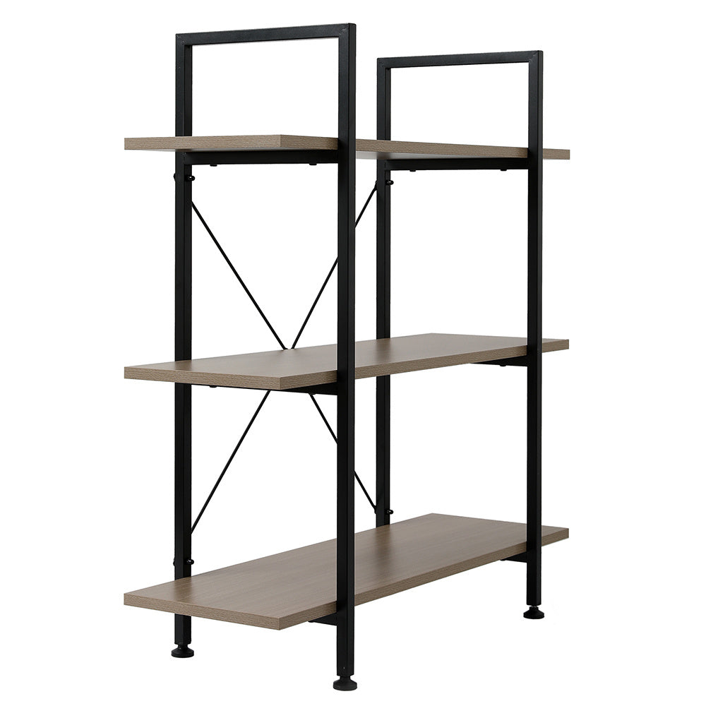 3-Tier Industrial Bookcase and Book Shelves