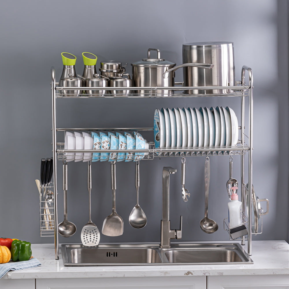 Over Sink Dish Rack, 2 Tier Stainless Steel Dish Rack