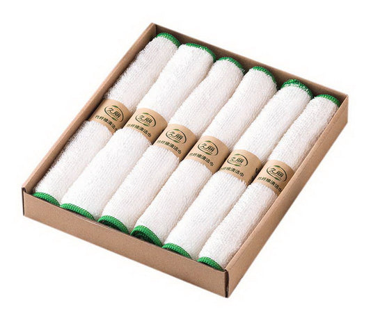 6 Pcs Dishcloths Absorbent Bamboo Fiber Cloth Kitchen Cleaning Cloth, Green Lace