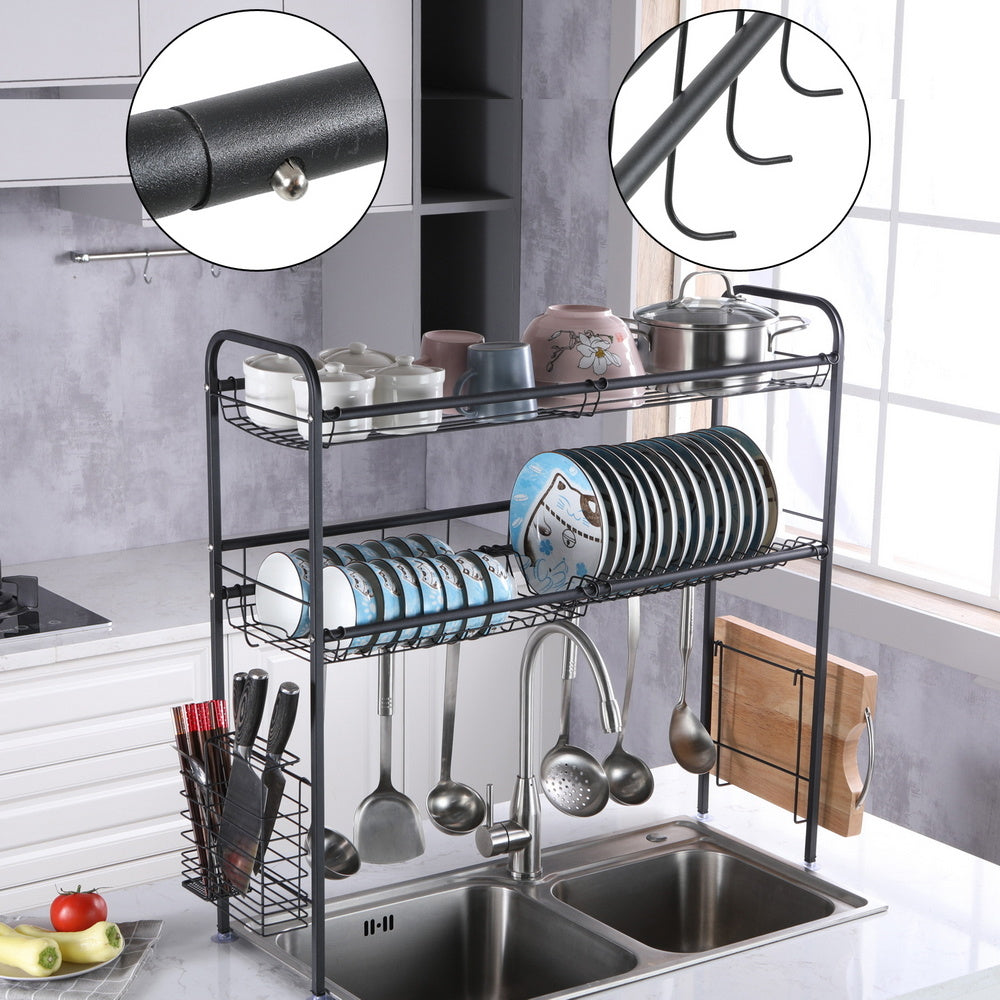 Over Sink Dish Rack, 2 Tier Stainless Steel Dish Rack