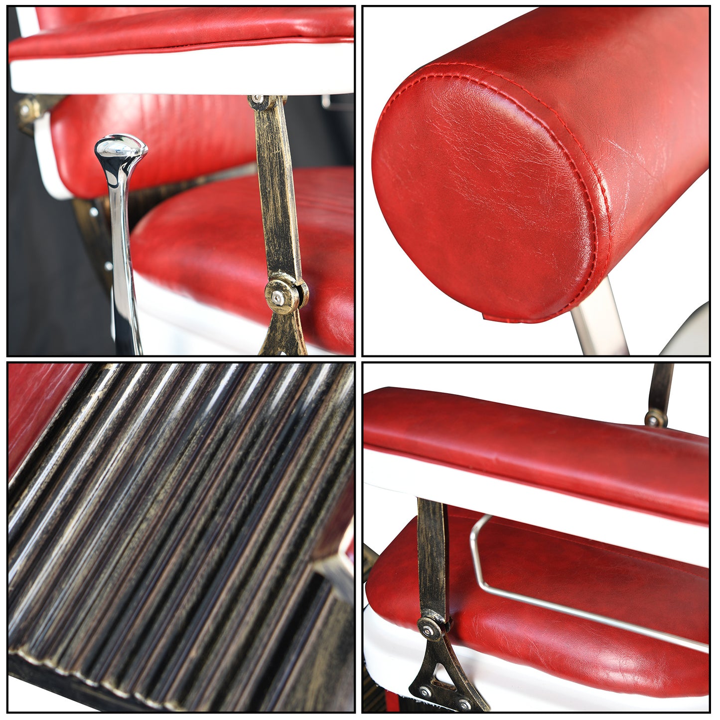 PVC Leather Cover ABS Armrest Shell Disc Extra Large Pump Retractable Barber Chair