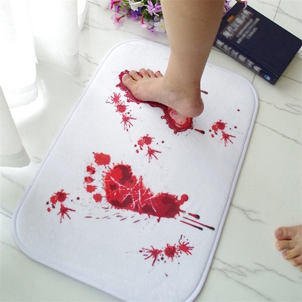 Bathmat Scare Your Friends Bloody Footprint Bath Bathroom Mat Non-slip Rug