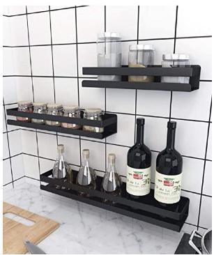 Spice Rack Organizer Stainless Steel Storage Shelf for Kitchen & Bathroom