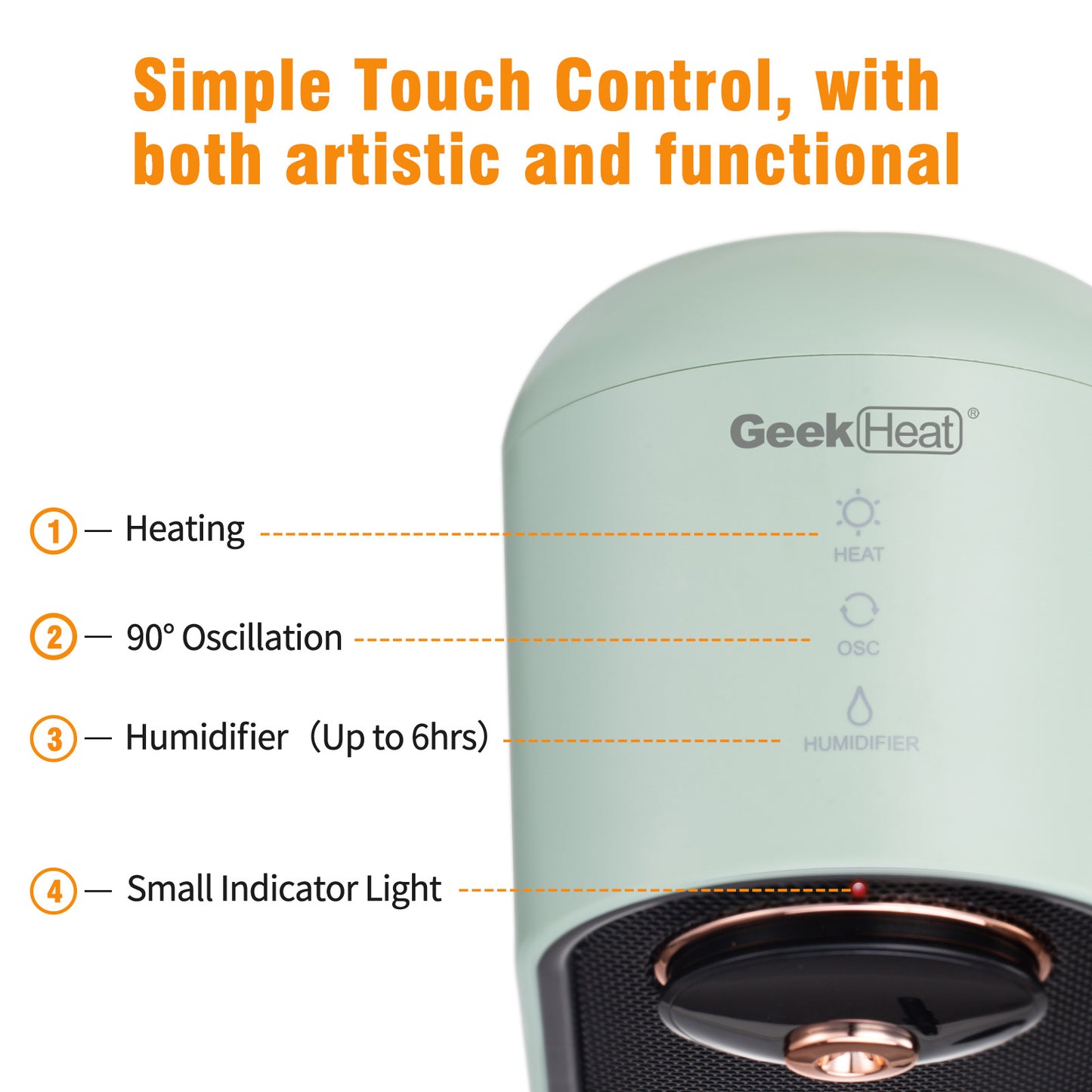 Portable Electric Heater with Humidifier Function