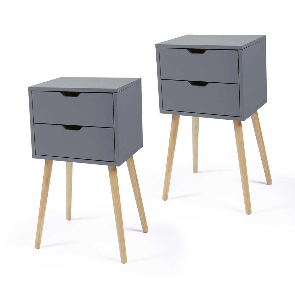 Double drawer bedside table