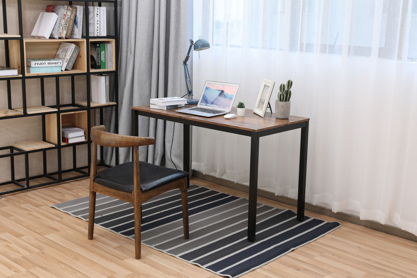 Computer Desk 47.2" for Home Office, Sturdy Writing Desk Study Table Gaming Table (Brown)