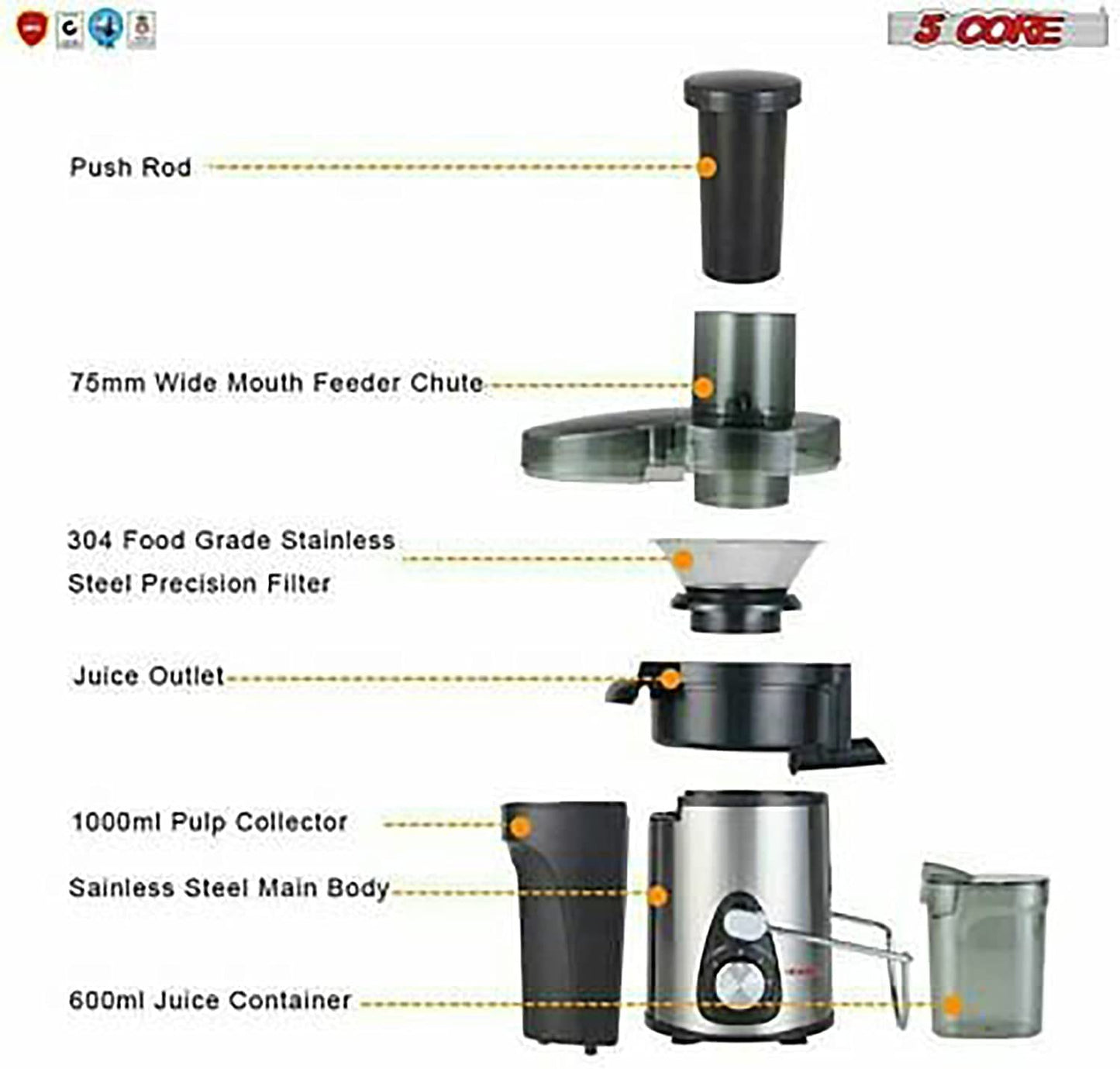 Easy Juicer with Wide Mouth