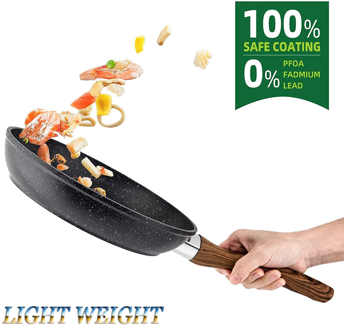 Frying Pan Set 3-Piece Nonstick Saucepan Woks Cookware