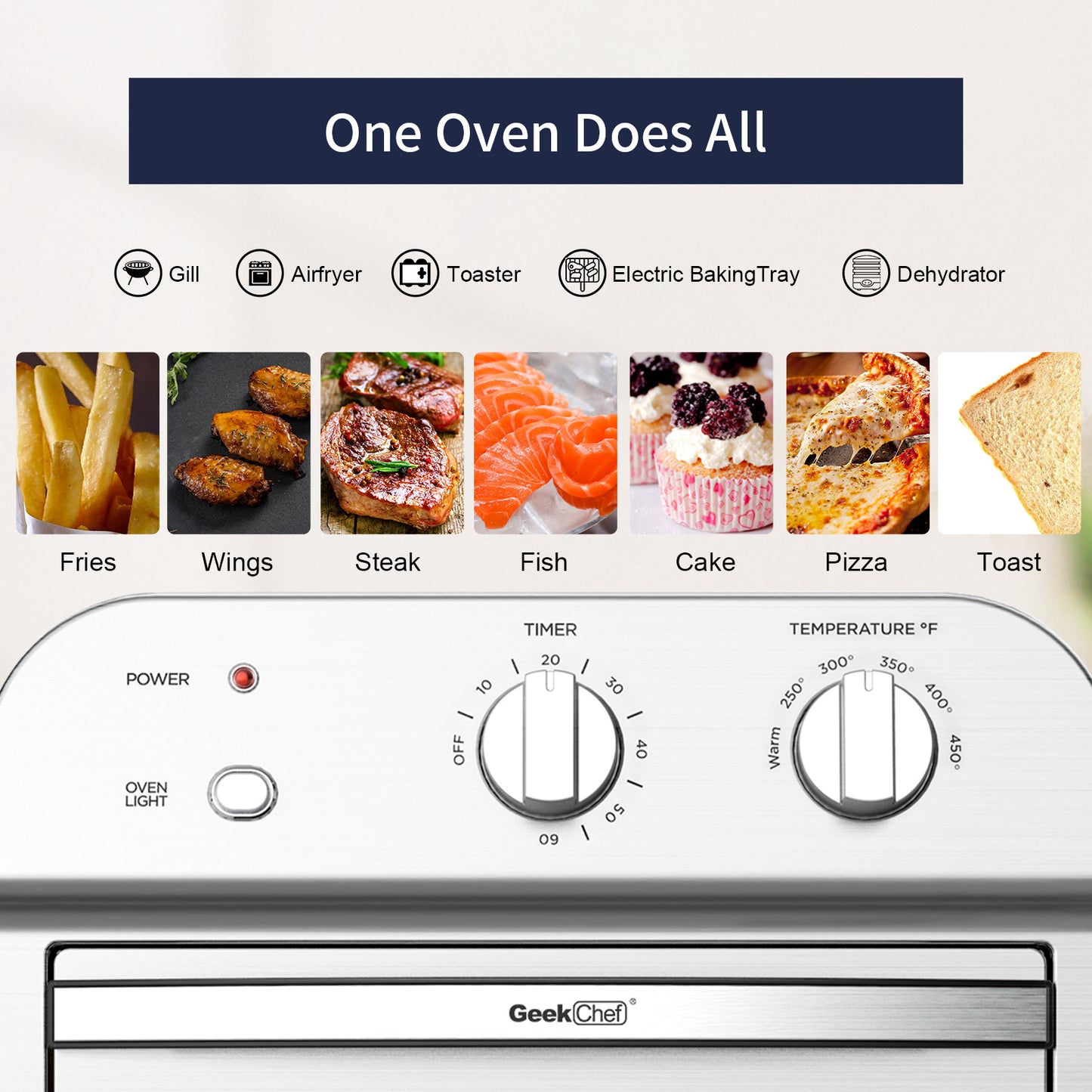 Air Fryer, Geek Chef Convection Air Fryer Toaster Oven
