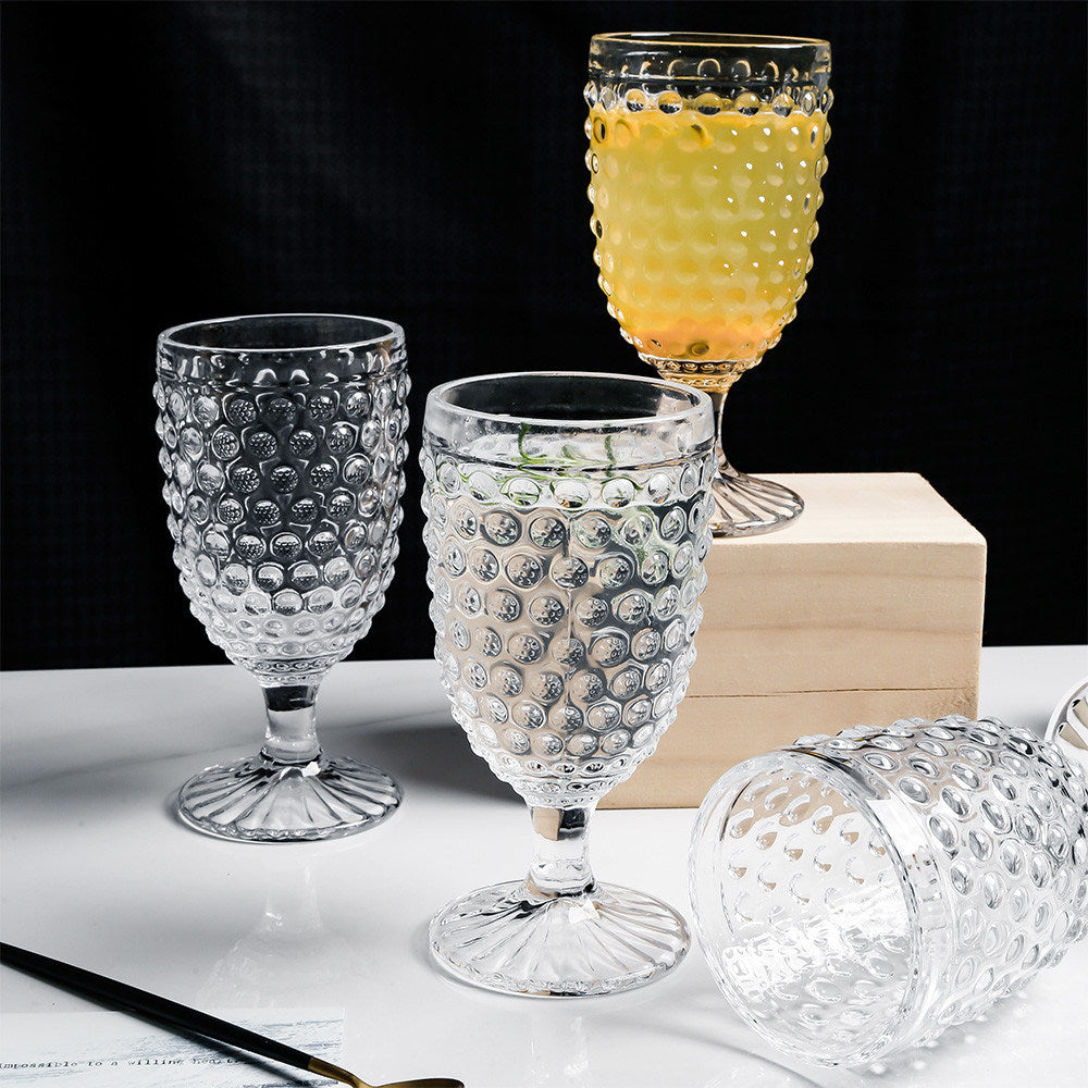Hobnail Collection Glass Beverage Goblets set