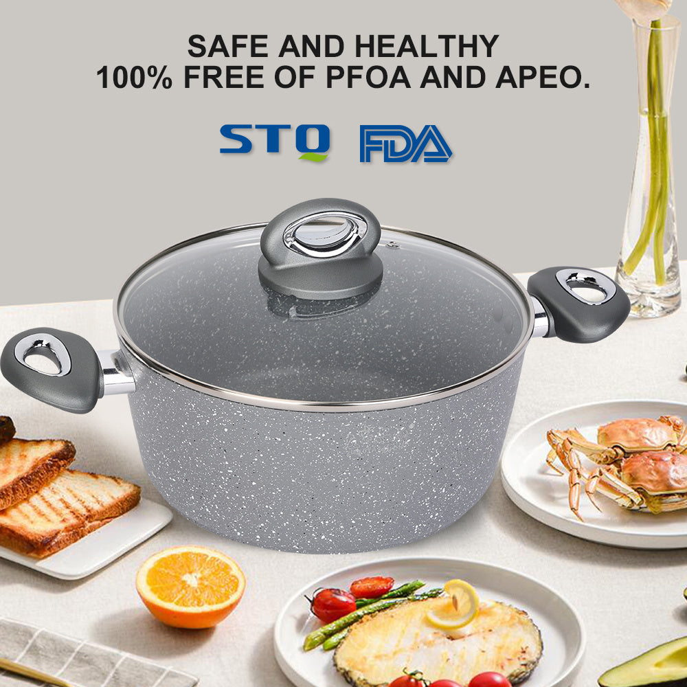 5 QT Nonstick Stock Pot with Glass Lid