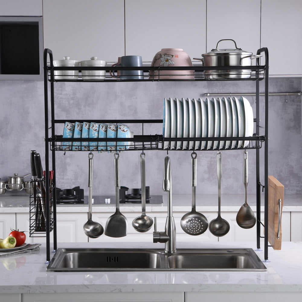 Over Sink Dish Rack, 2 Tier Stainless Steel Dish Rack