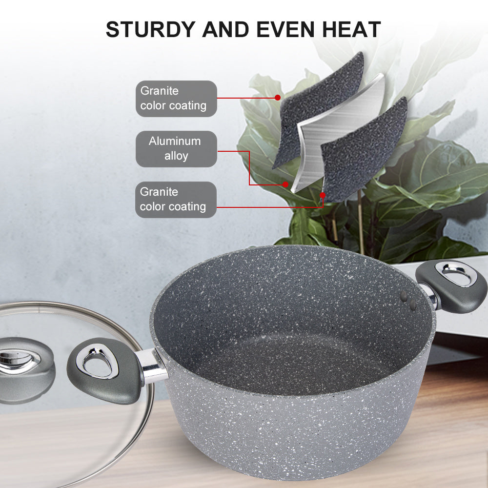 5 QT Nonstick Stock Pot with Glass Lid
