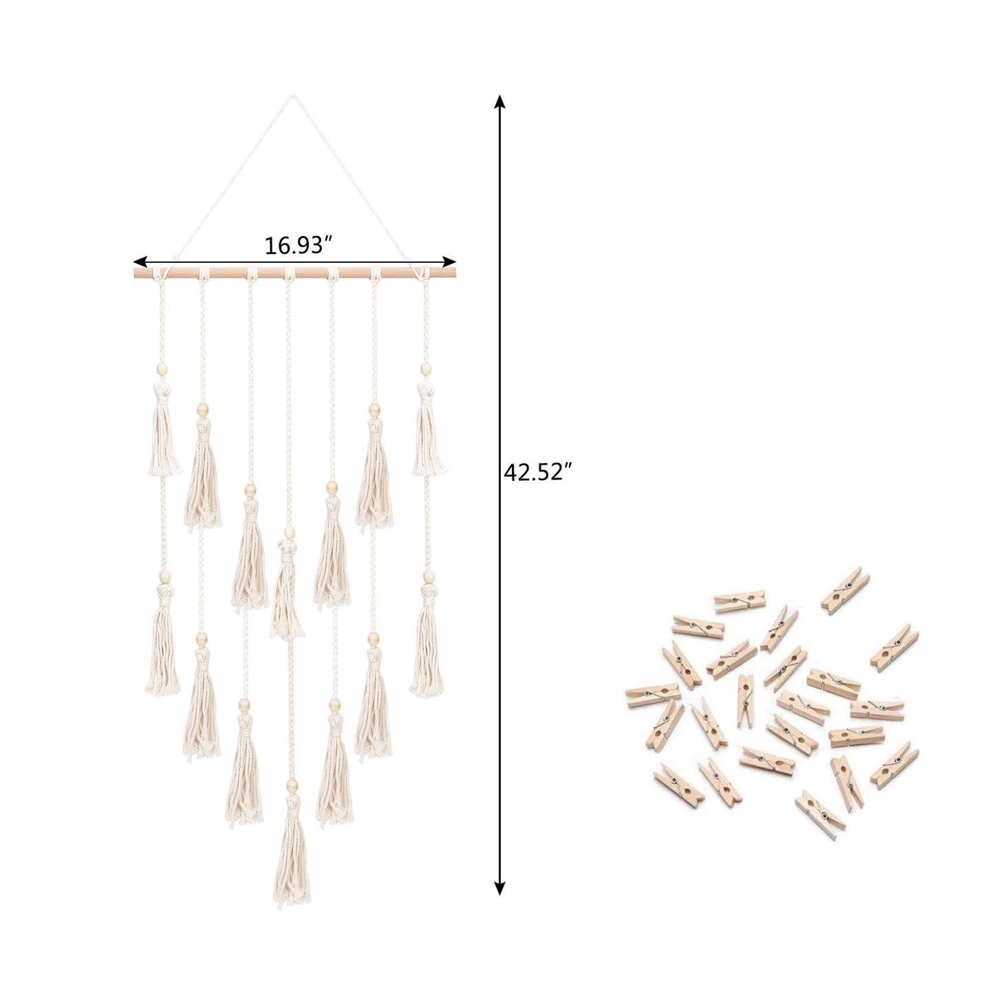 Hanging Photo Display Macrame Wall Hanging Pictures Organizer