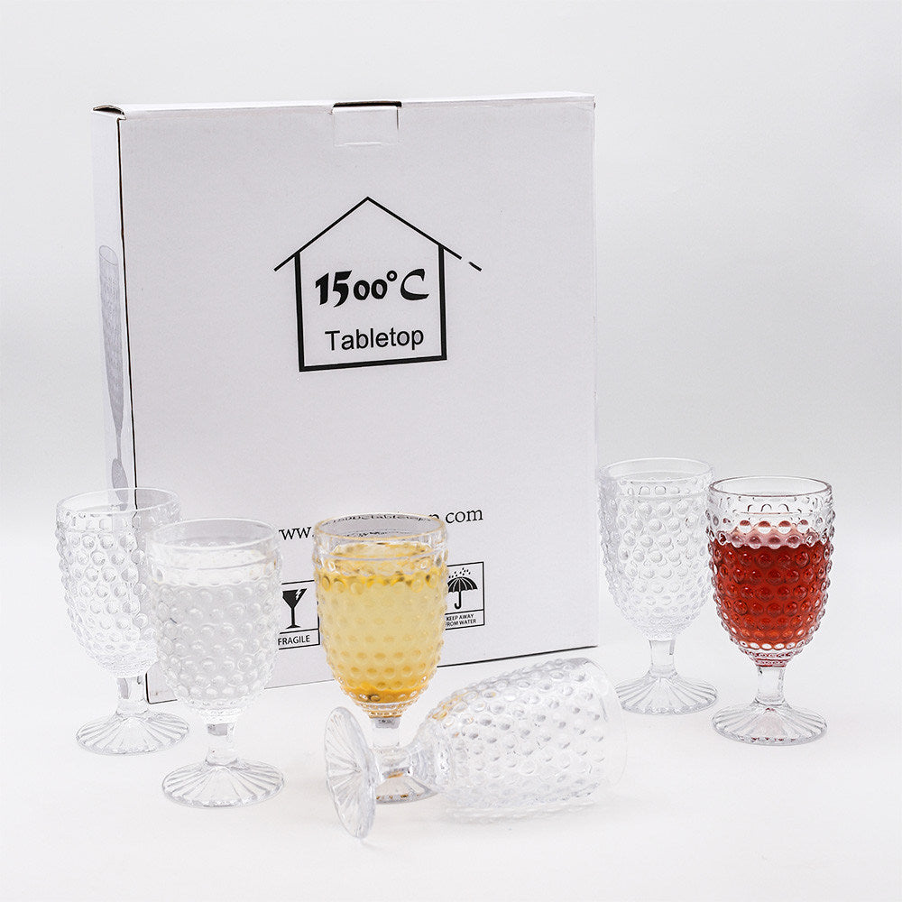 Hobnail Collection Glass Beverage Goblets set
