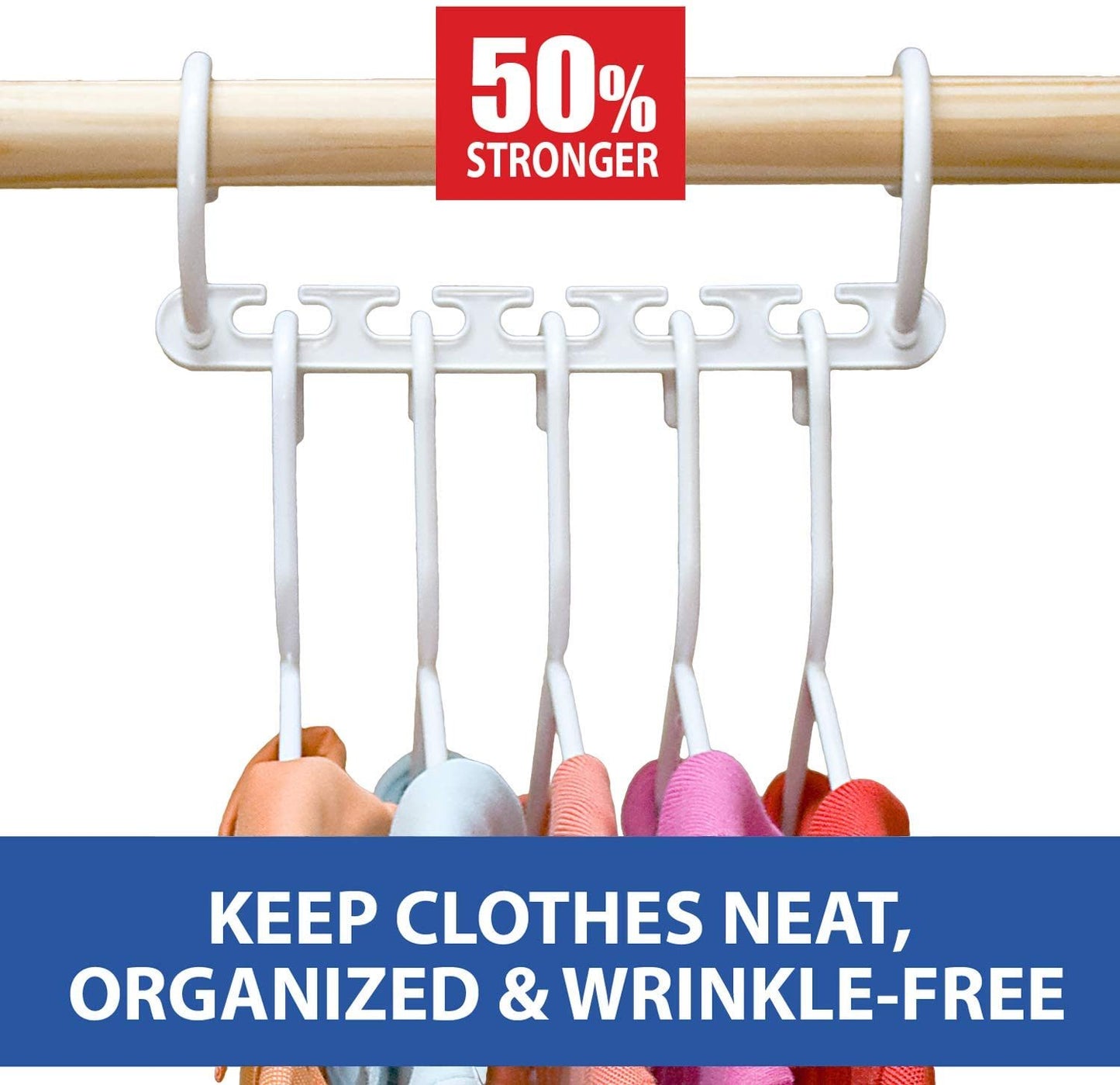 Multi-functional five-hole Magic hanger rotatable folding plastic Wonder Hanger,Hanger Cascading Clothing Hanger, Space-Saving Closet Organizer