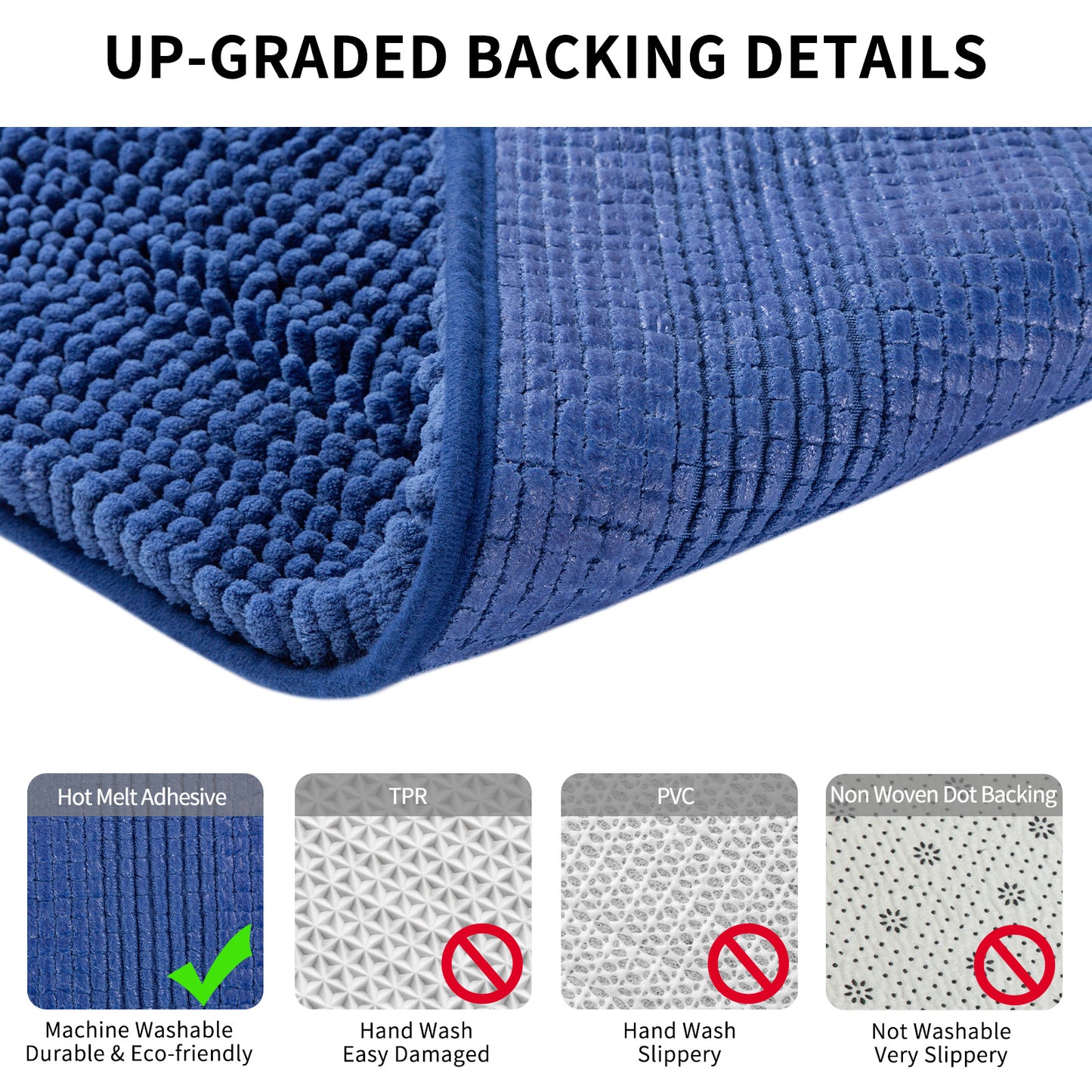 Bathroom Rugs, Soft Chenille Bath Mat
