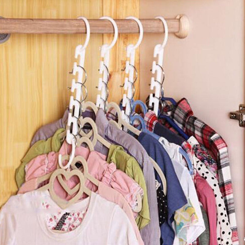 Multi-functional five-hole Magic hanger rotatable folding plastic Wonder Hanger,Hanger Cascading Clothing Hanger, Space-Saving Closet Organizer
