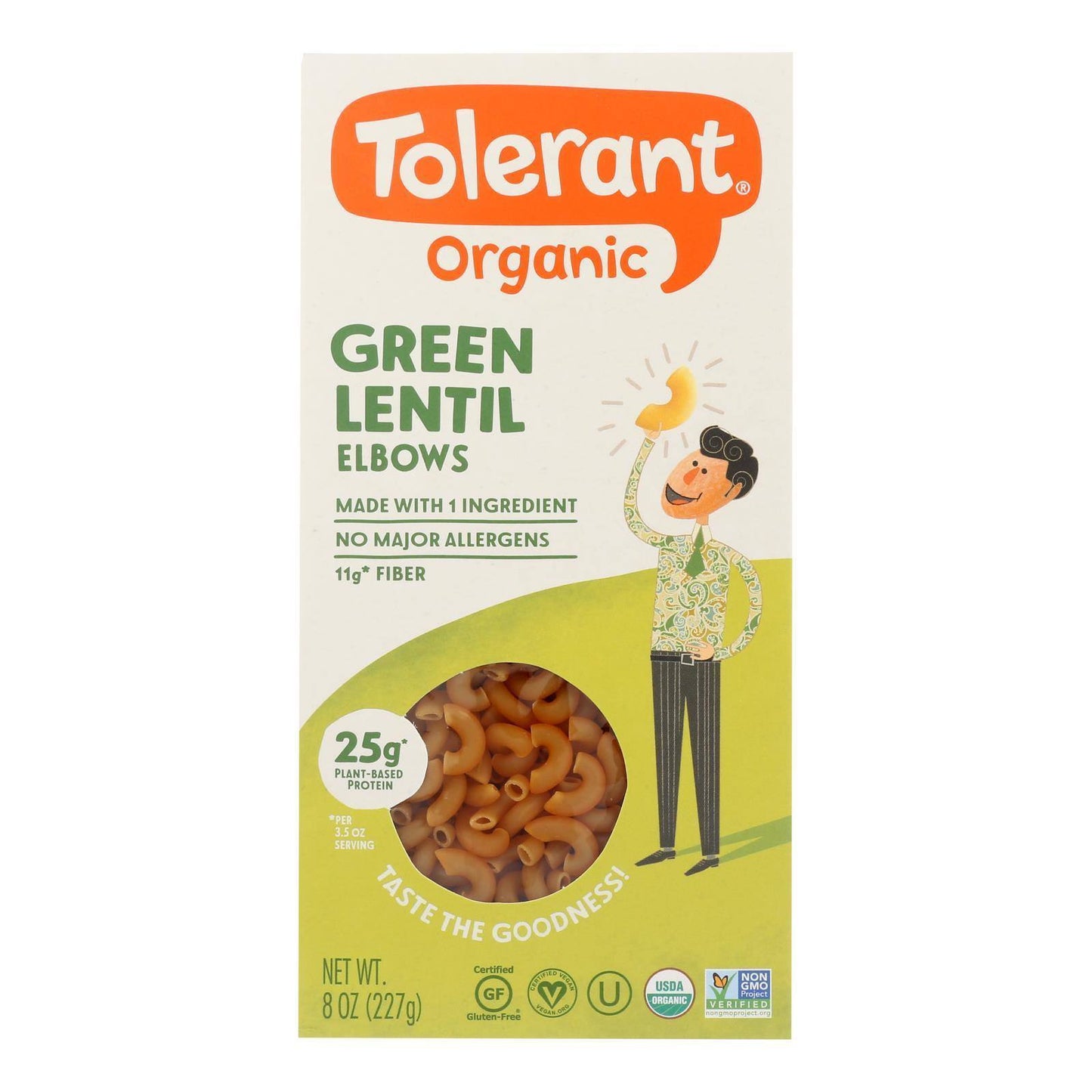 Tolerant Green Lentil Pasta - Elbows