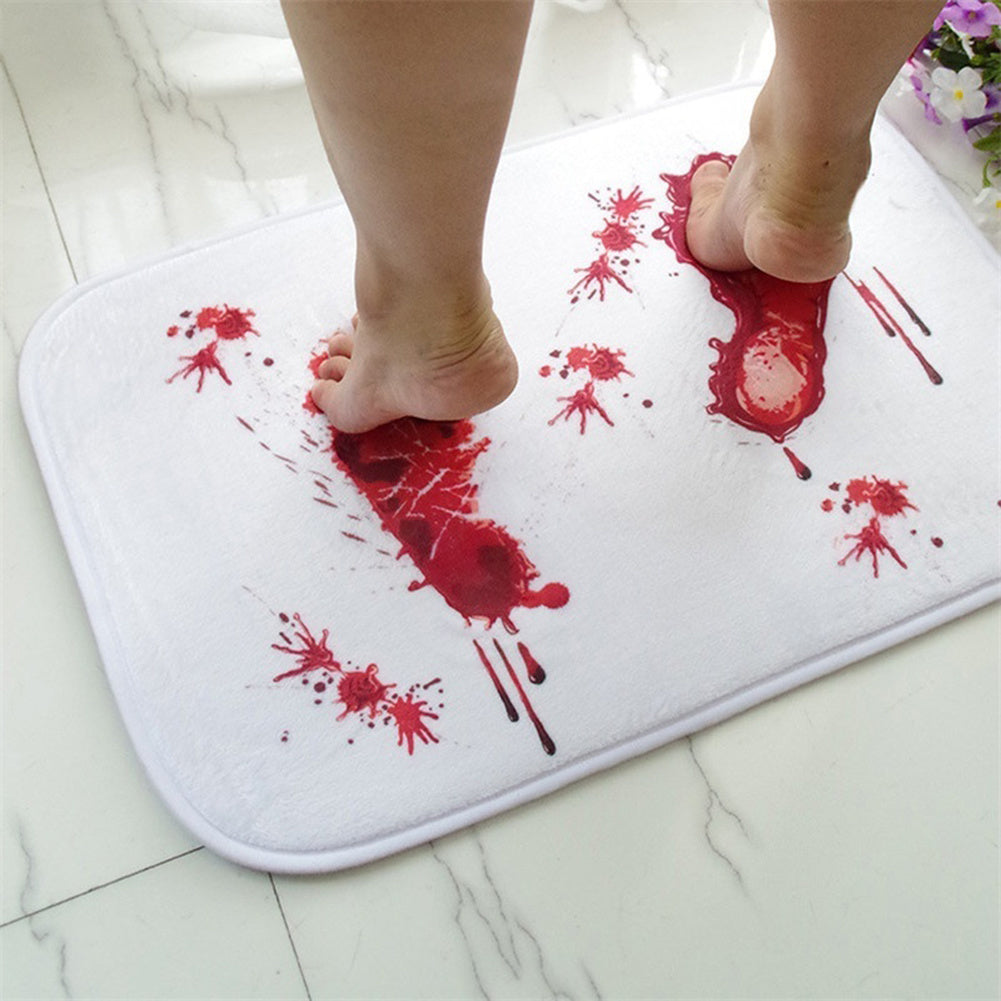 Bathmat Scare Your Friends Bloody Footprint Bath Bathroom Mat Non-slip Rug