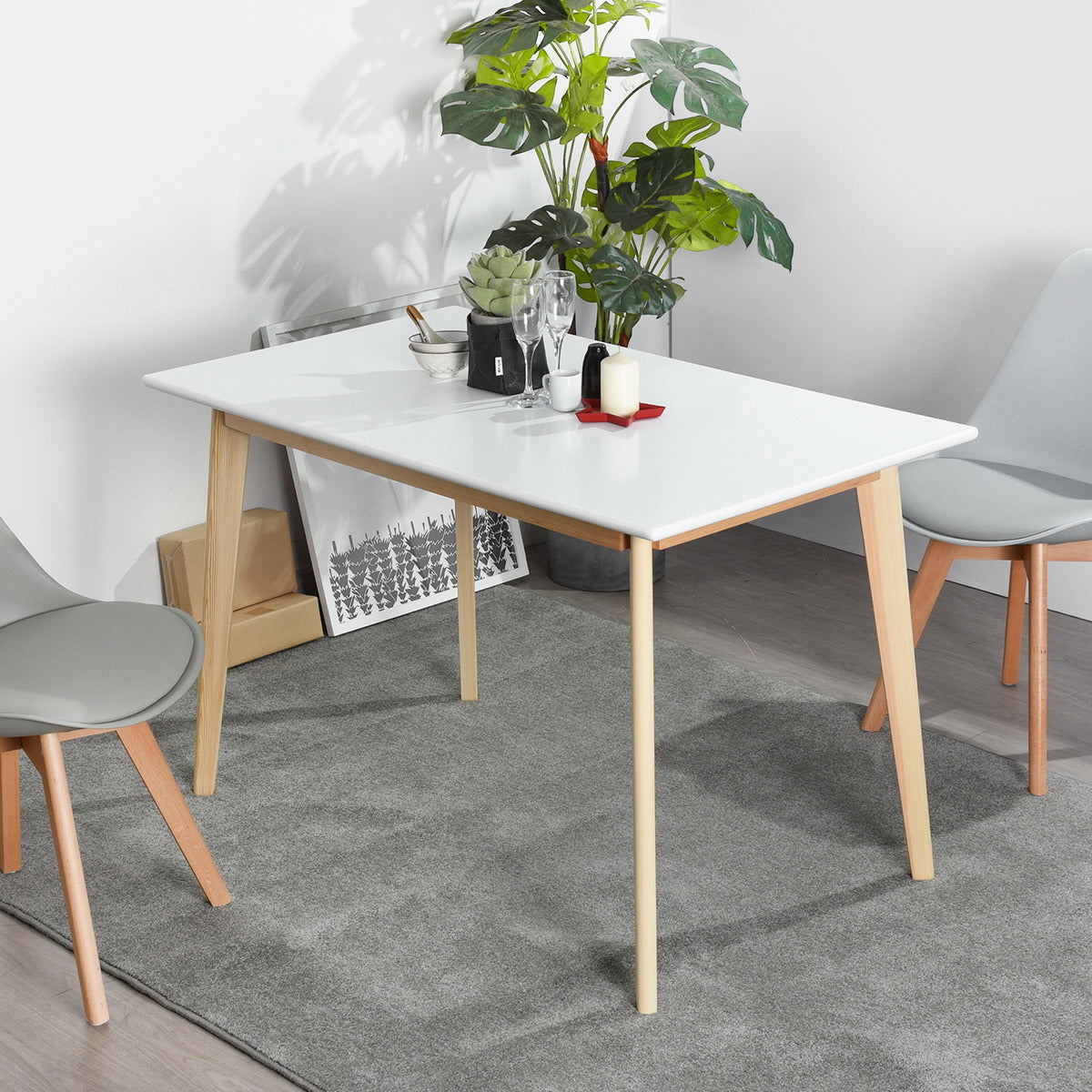 Modern Dining Table, Solid Wood Dining Table Leisure Coffee Tea Table