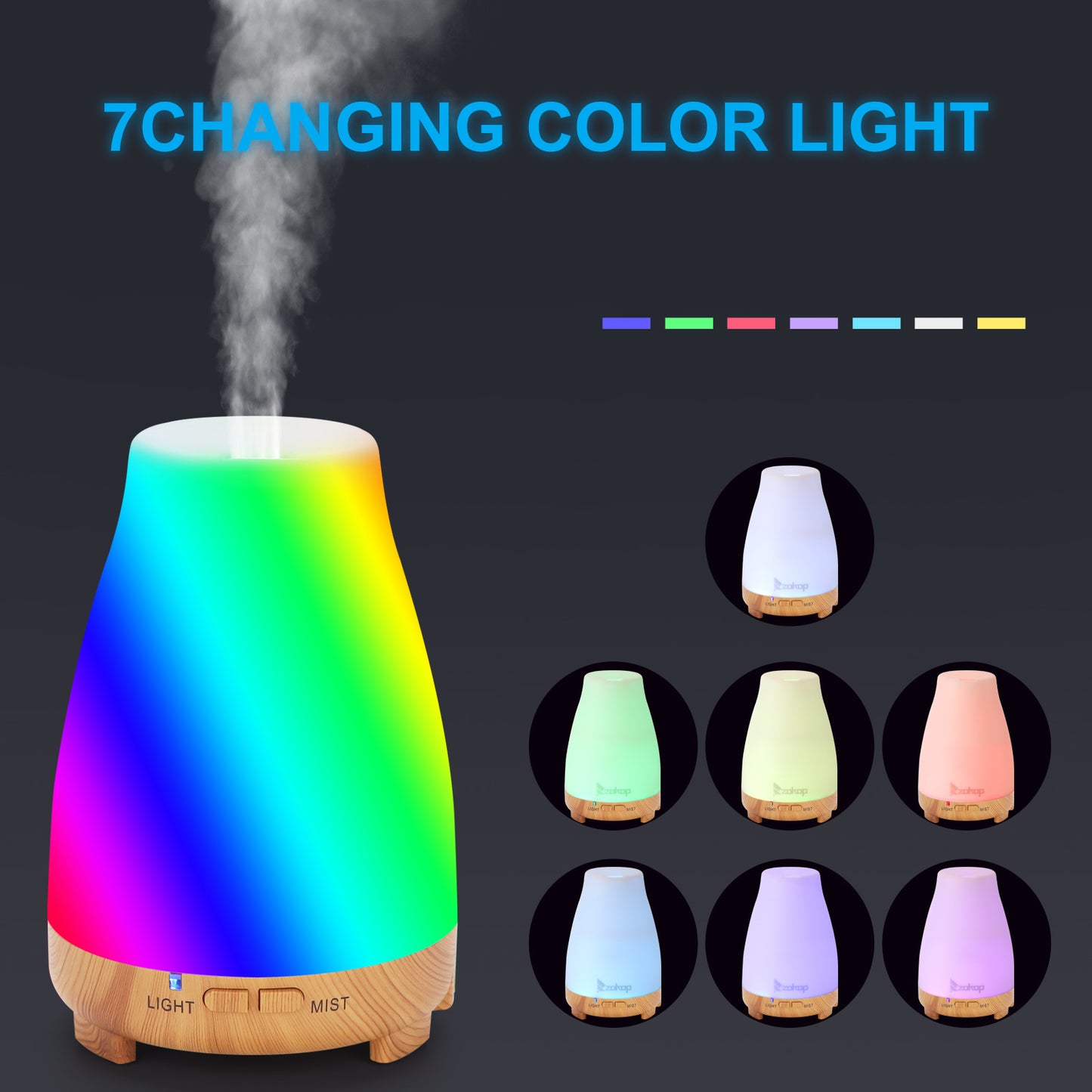 Aroma Diffuser with White Remote Control Colorful Light White RT