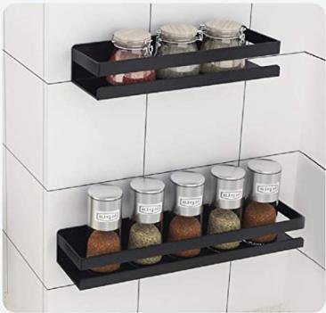 Spice Rack Organizer Stainless Steel Storage Shelf for Kitchen & Bathroom