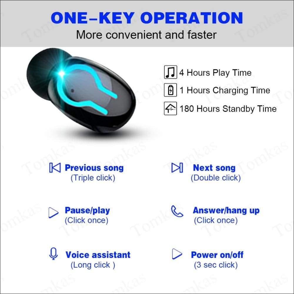 Dual LED Waterproof Wireless Earbuds