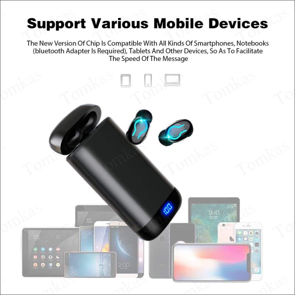 Dual LED Waterproof Wireless Earbuds