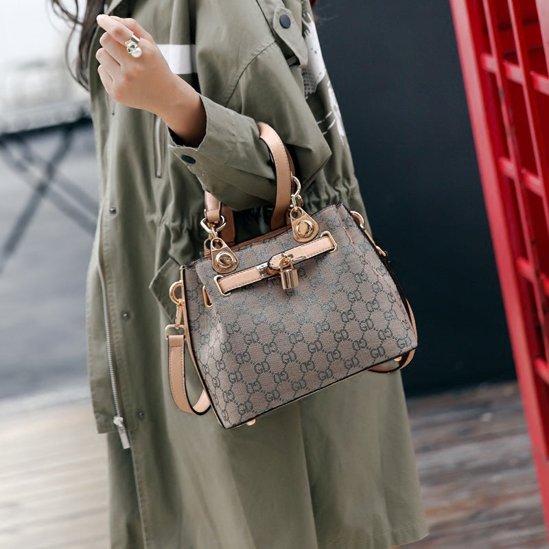 Big European Lady Kylie Stamp Lock Handbag