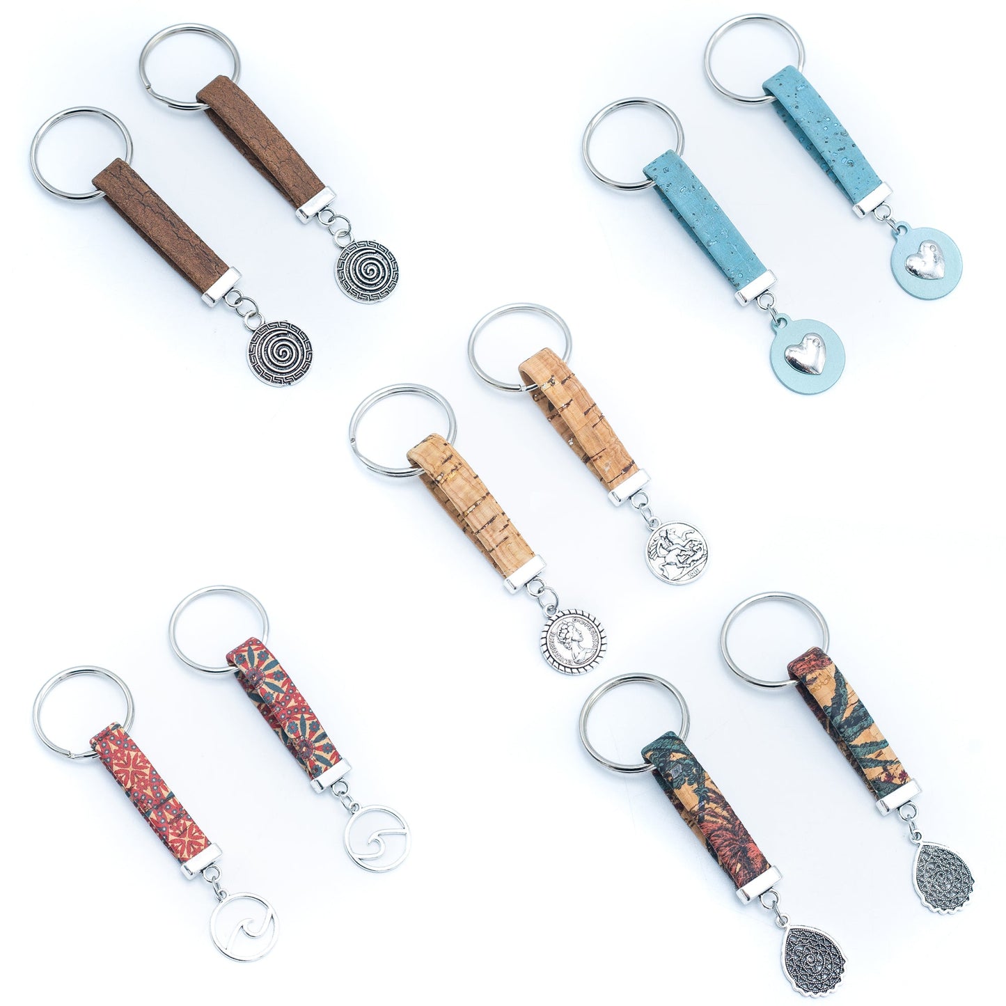colorful cork handmade  keychain