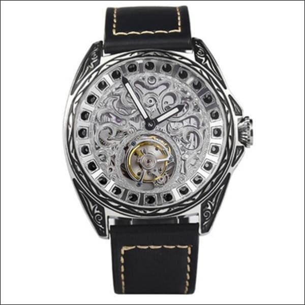 Sapphire Diamond Crystal Skeleton Tourbillon Wrist Watch