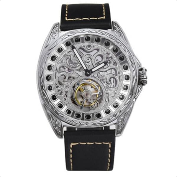 Sapphire Diamond Crystal Skeleton Tourbillon Wrist Watch